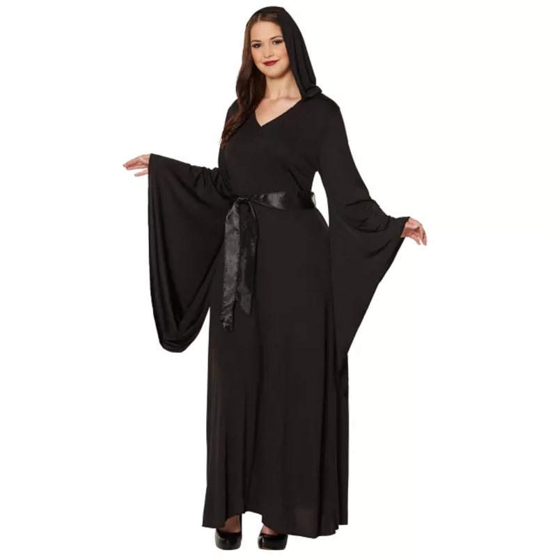 Adult Black Hooded Dress BLACK SMALL/MEDIUM
