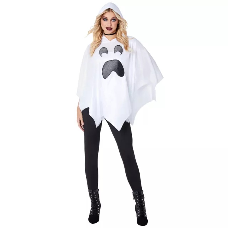 Adult Ghost Poncho WHITE ONE SIZE FITS MOST