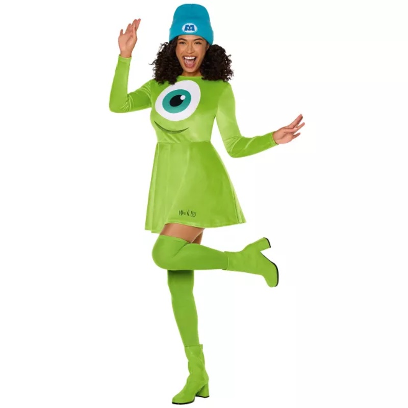 Adult Mike Wazowski Dress Costume - Monsters Inc. GREEN ADULT SMALL