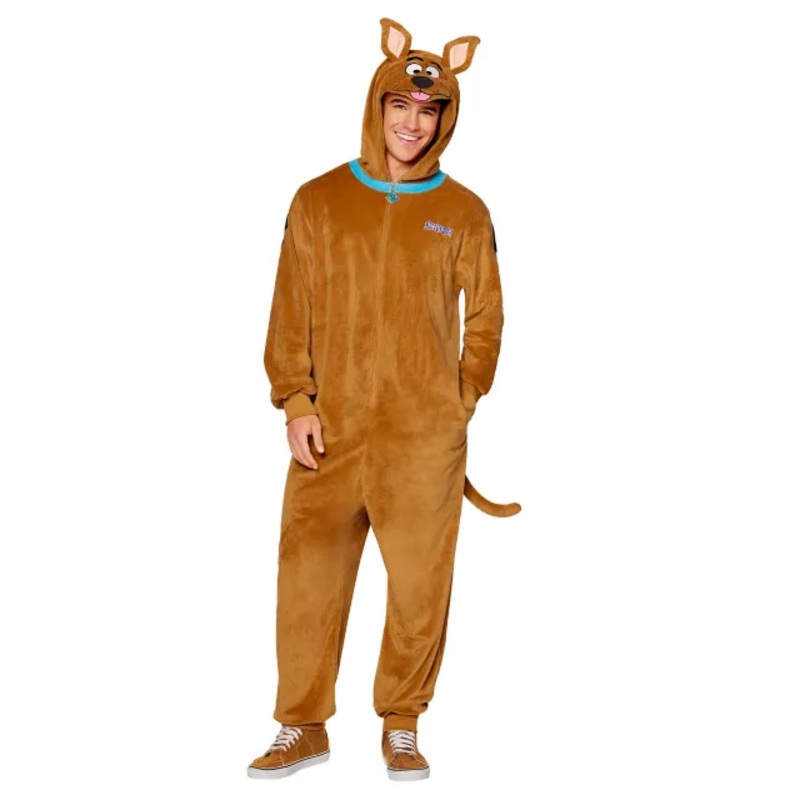 Adult Scooby-Doo Jumpsuit Costume BROWN EXTRA SMALL/SMA