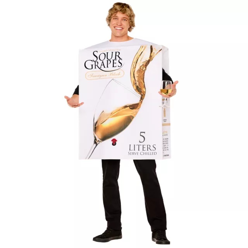 Adult Wine Box 3D Costume WHITE ONE SIZE FITS MOST