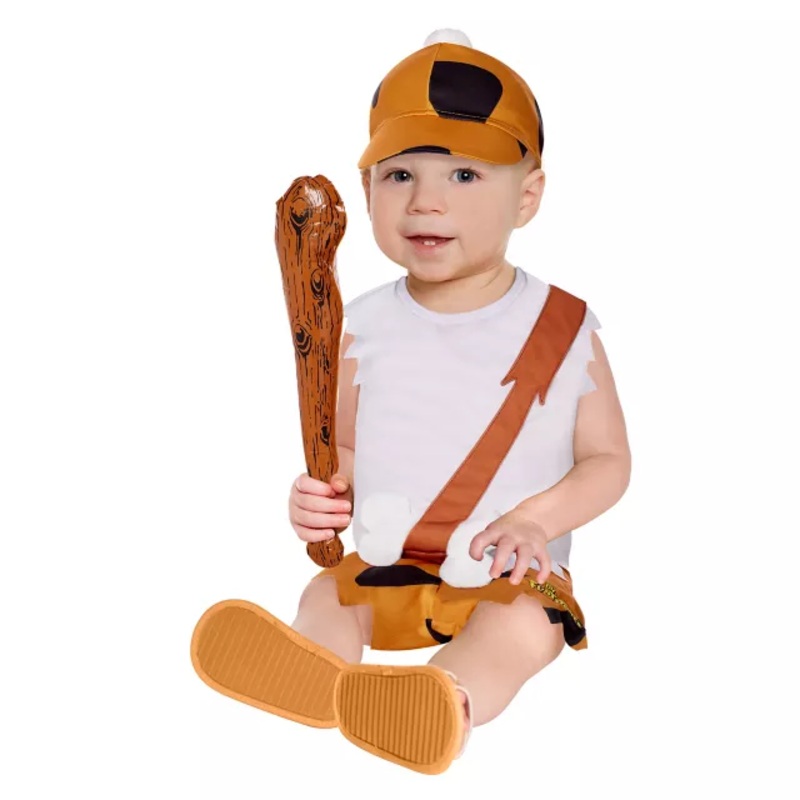 Baby Bamm-Bamm Costume - The Flintstones BLACK AND ORANGE 0 TO 6 MONTHS