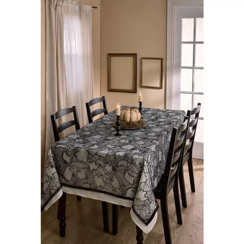 Black Lace Ghost Tablecloth BLACK ONE SIZE FITS MOST