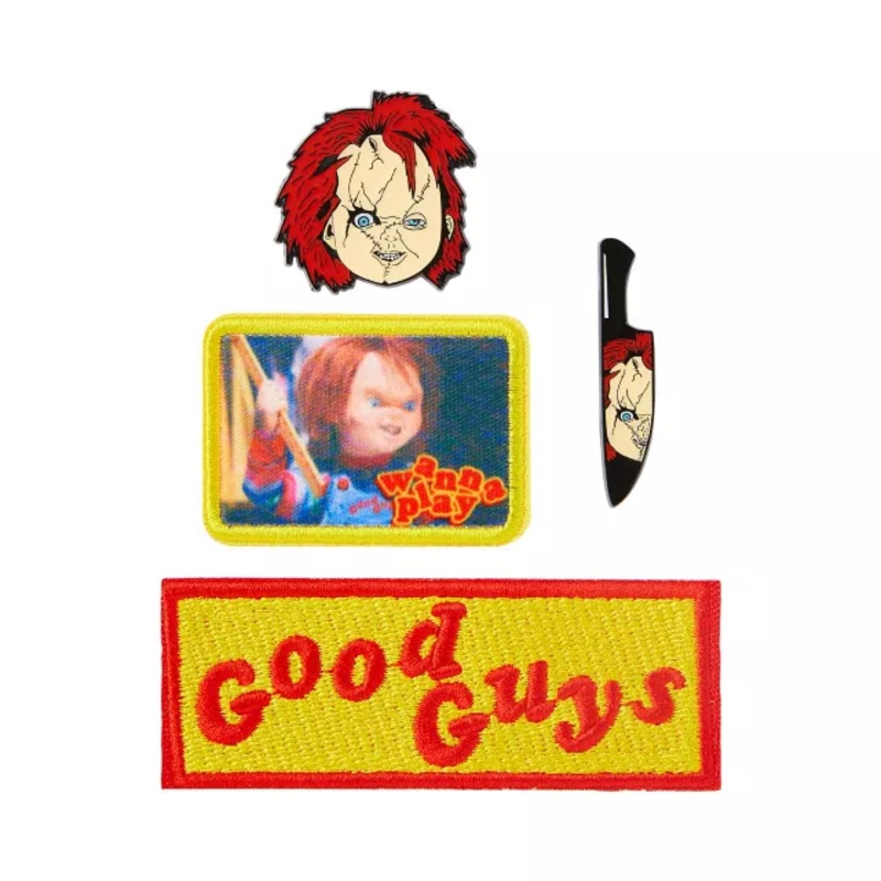 Chucky Iron-On Patch and Pin Set