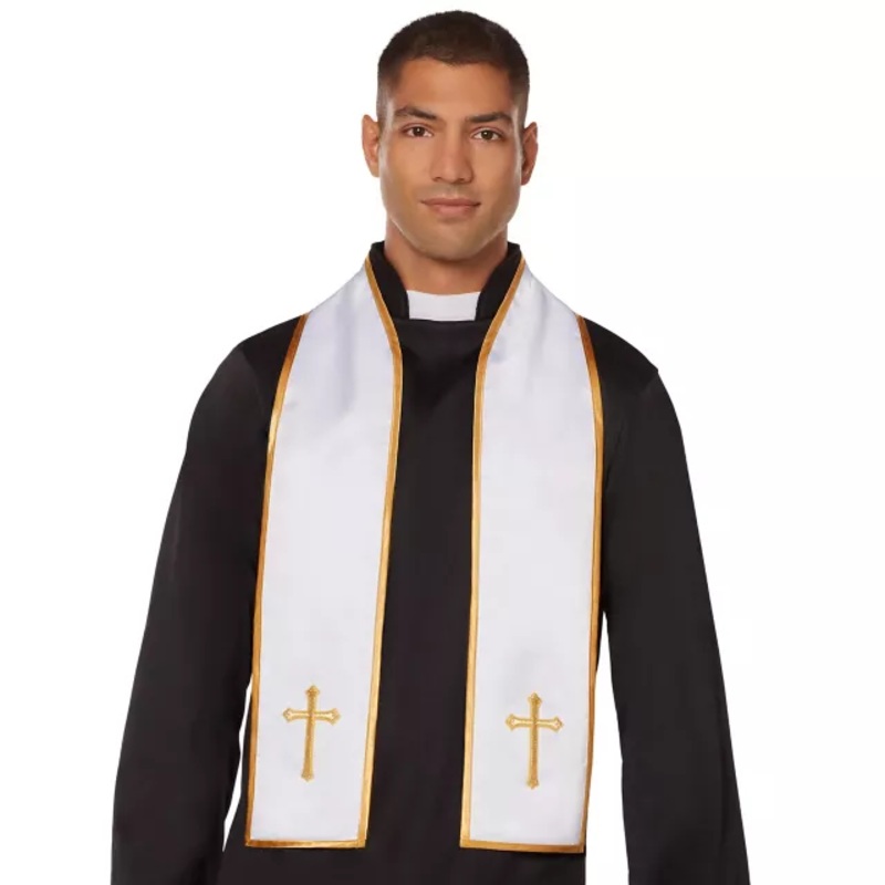 Gold Cross Scarf GOLD AND WHITE ONE SIZE FITS MOST