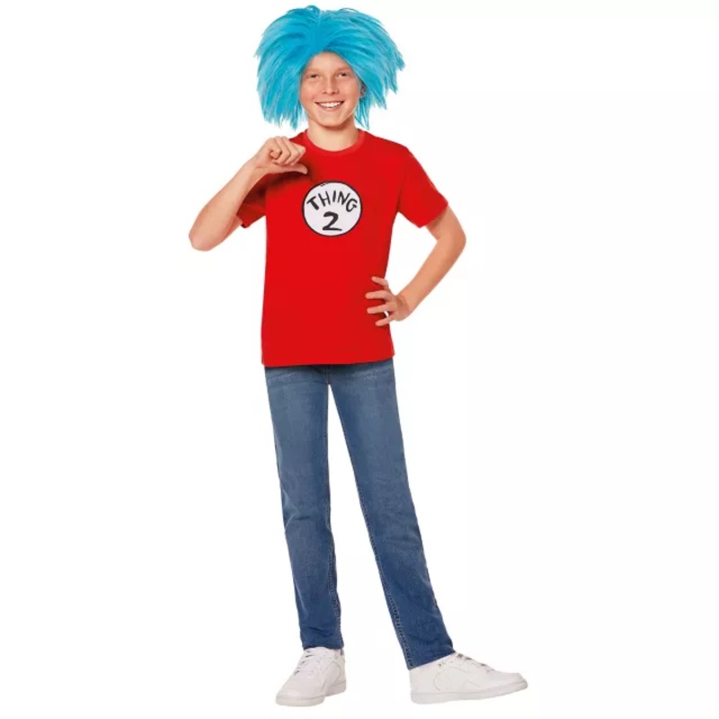 Kids Thing 1 and Thing 2 Costume Kit - The Cat in the Hat RED CHILD SMALL