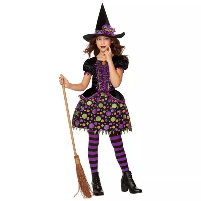 Kids Whimsical Witch Costume BLACK CHILD SMALL