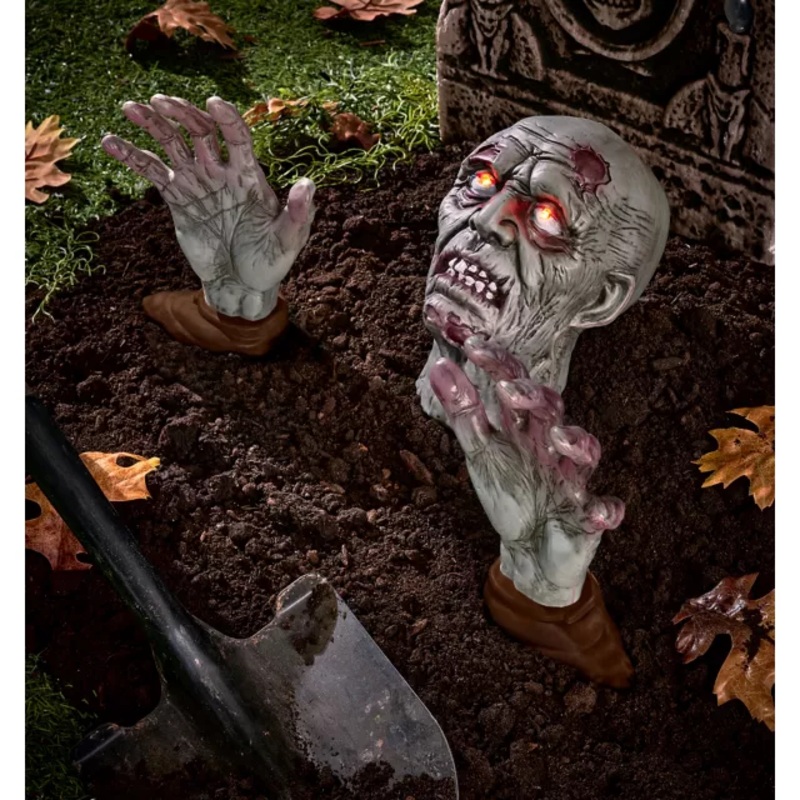 Light-Up Ground Breaking Zombie Head MULTI-COLOR
