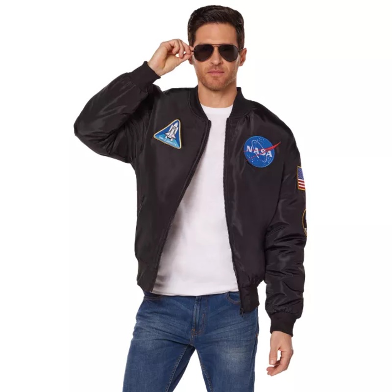NASA Bomber Jacket BLACK ADULT MEDIUM
