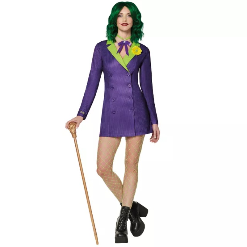 The Joker Blazer Dress Costume - DC Villains PURPLE ADULT EX SMALL