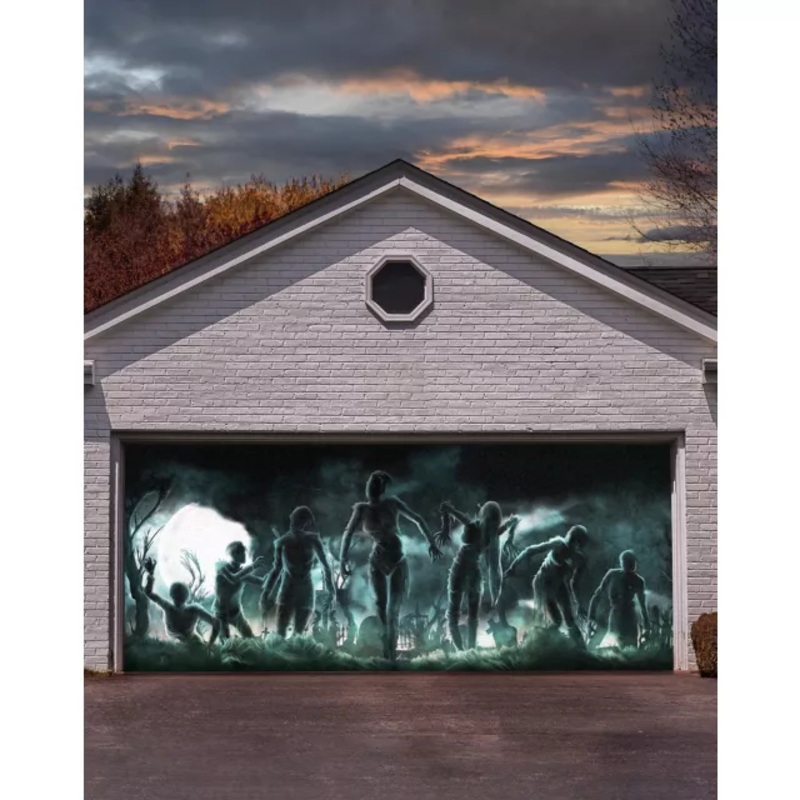 Undead Nightmare Garage Double Door Cover BLACK AND  BLUE