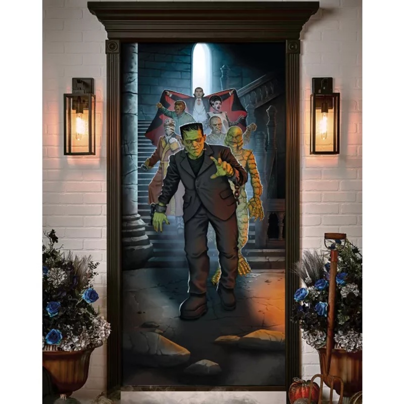 Universal Monsters Door Cover MULTI-COLOR ONE SIZE FITS MOST