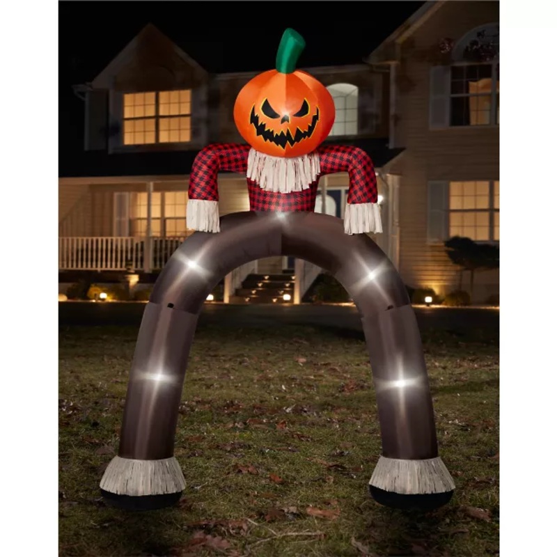 12 Ft Light-Up Pumpkin Scarecrow Inflatable Archway