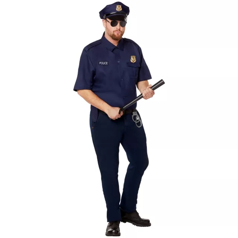 Adult Cop Plus Size Costume Kit BLUE 2X