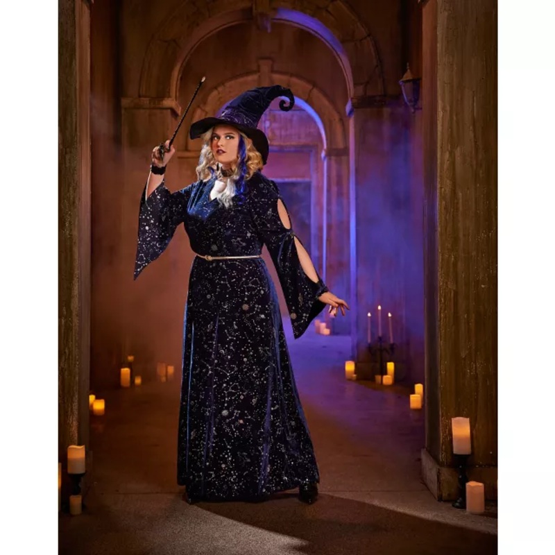 Adult Coven Witch Plus Size Costume BLUE 1X