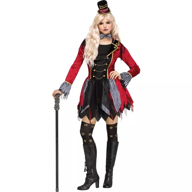 Adult Dark Ringmaster Costume RED SMALL/MEDIUM