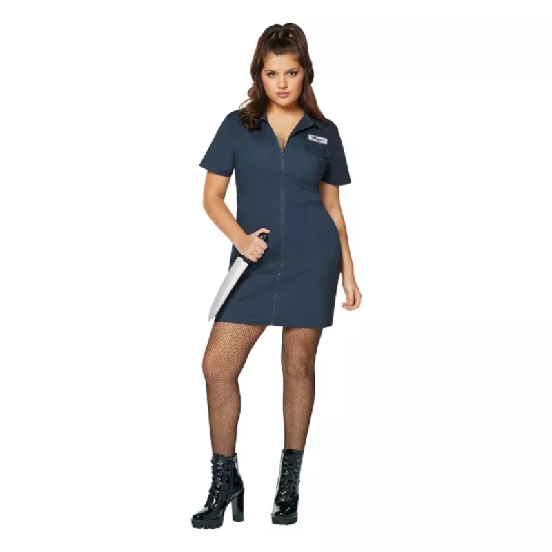 Adult Michael Myers Plus Size Dress Costume - Halloween II BLUE 1X