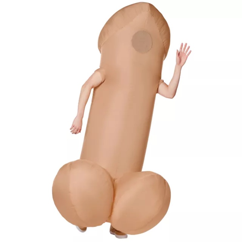 Adult Penis Inflatable Costume BEIGE ONE SIZE FITS MOST