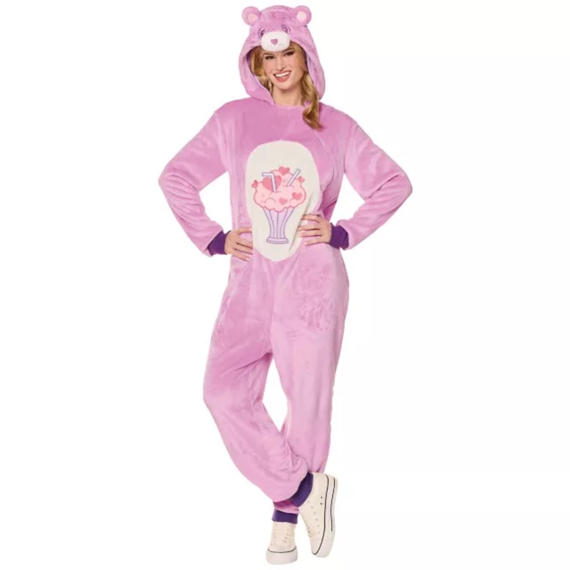 Adult Share Bear Jumpsuit Costume - Care Bears PURPLE EXTRA SMALL/SMA