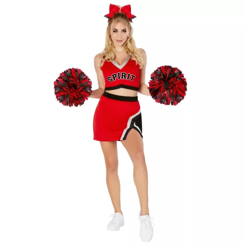 Adult Touchdown Babe Cheerleader Costume RED ADULT EX SMALL