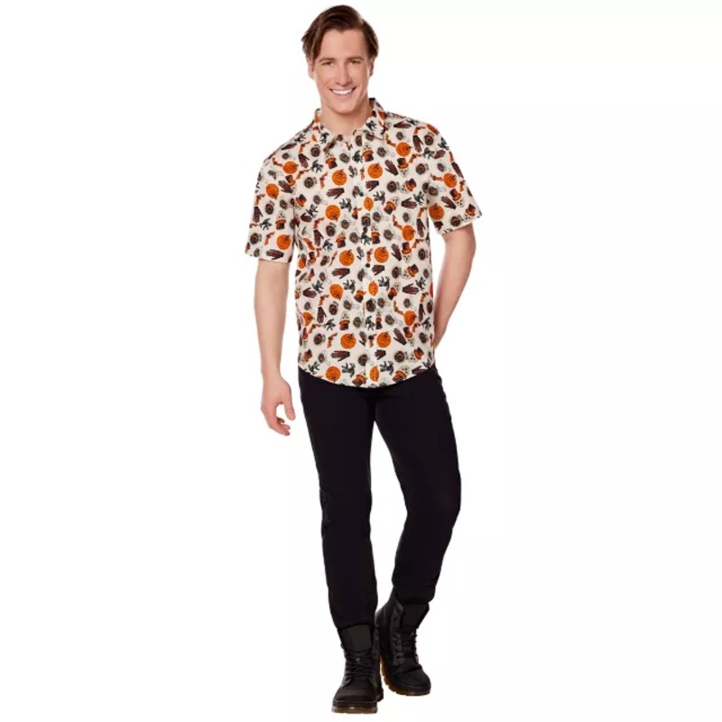 Adult Vintage Button Up Shirt MULTI-COLOR ADULT MEDIUM