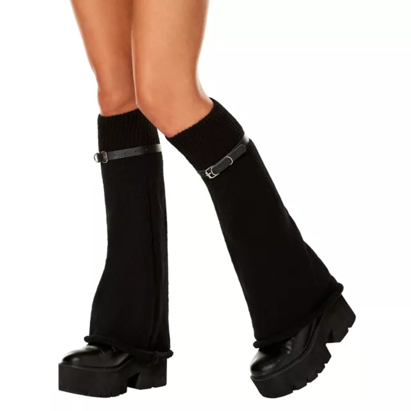 Black Buckle Leg Warmers BLACK ONE SIZE FITS MOST