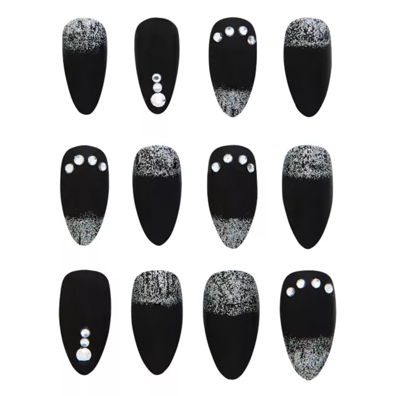 Fallen Angel Press On Nails BLACK ONE SIZE FITS MOST