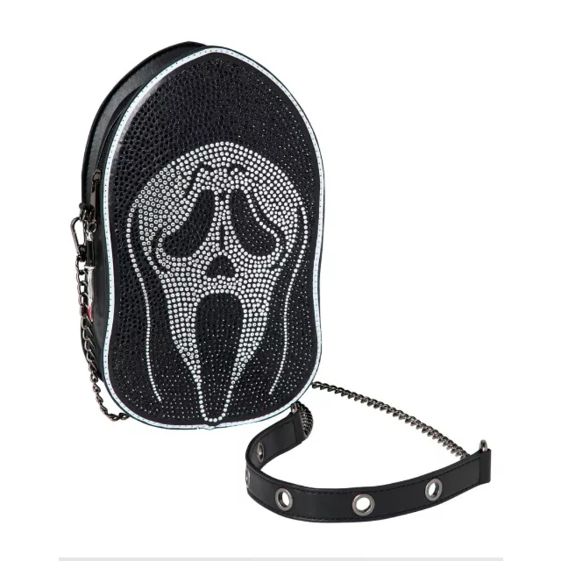 Ghost Face Bling Crossbody Bag BLACK AND WHITE ONE SIZE FITS MOST