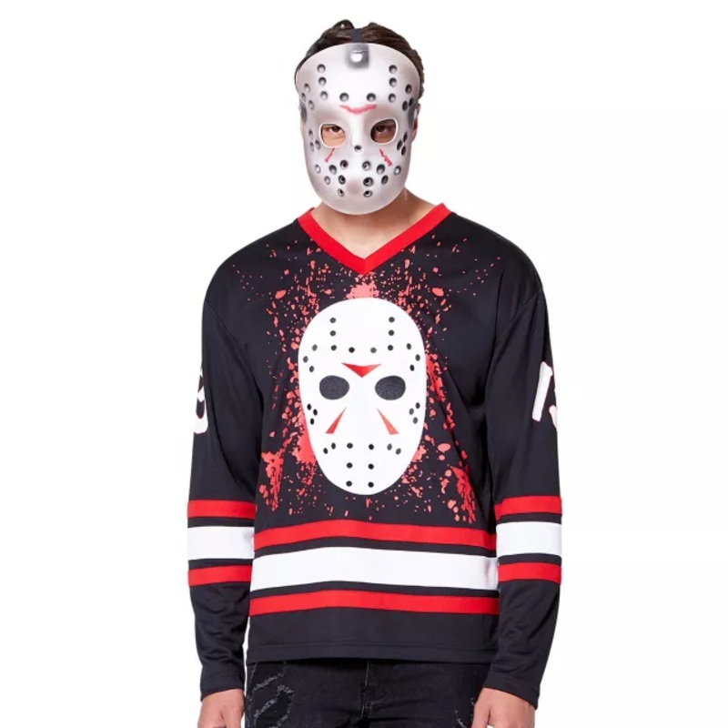 Jason Voorhees Plus Size Hockey Jersey - Friday the 13th BLACK ADULT XXL