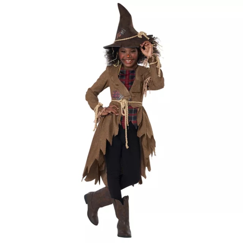 Kids Hay Girl Scarecrow Costume BROWN CHILD SMALL