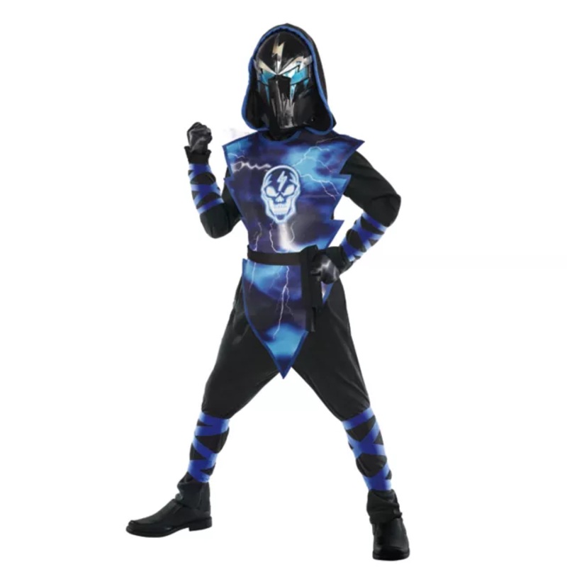 Kids Light-Up Extreme Lightning Ninja Costume BLACK CHILD SMALL