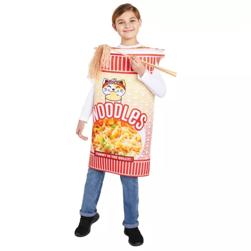 Kids Noodle Cup Costume RED AND WHITE CHILD ONE SIZE