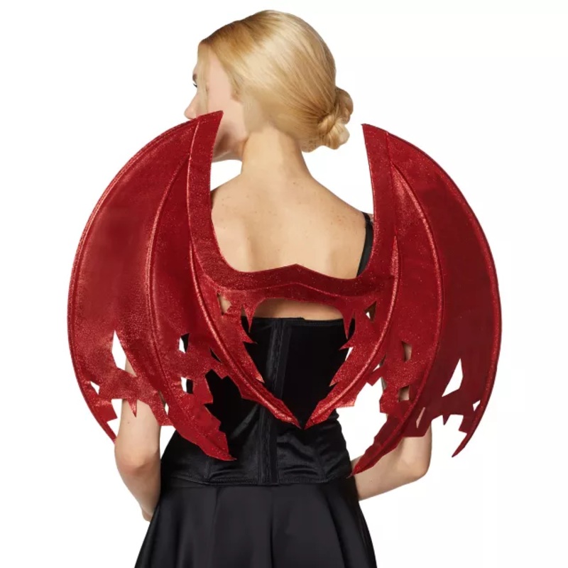 Red Glitter Devil Wings RED ONE SIZE FITS MOST