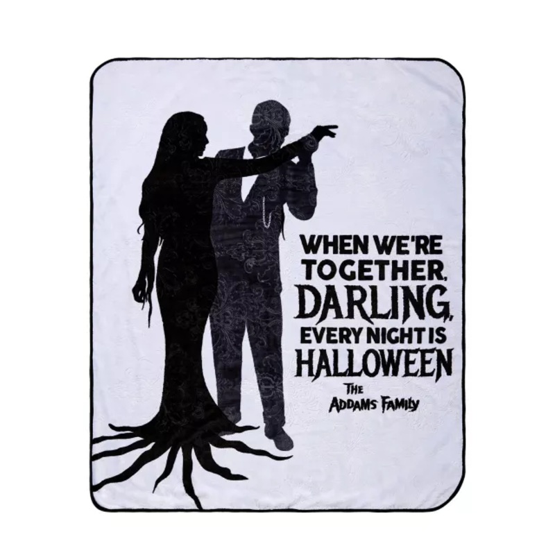 The Addams Family Fleece Blanket BLACK AND WHITE