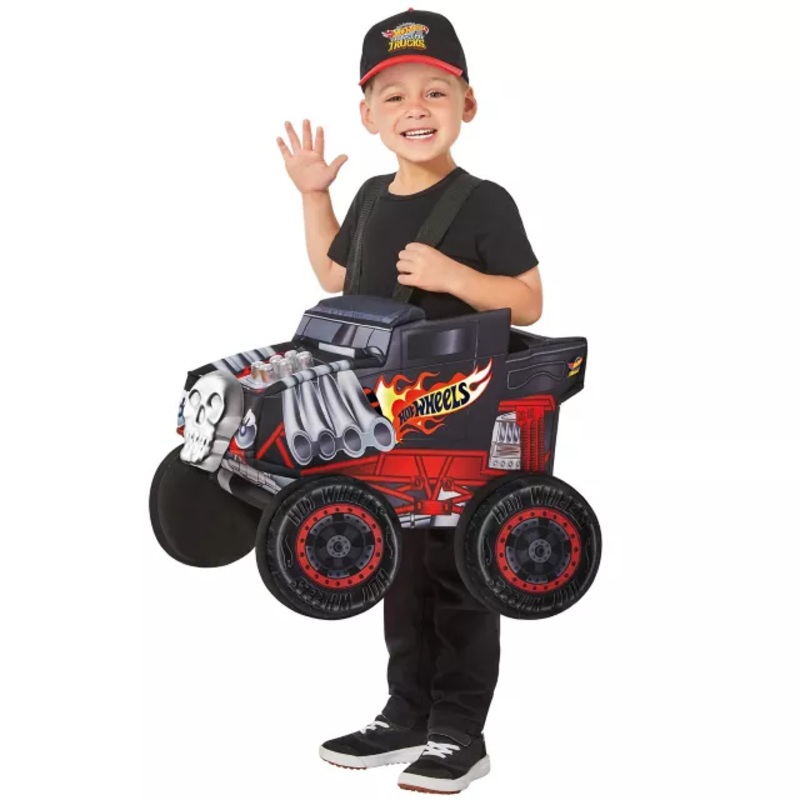Toddler Bone Shaker Ride-Along Costume - Hot Wheels BLACK AND RED CHILD ONE SIZE