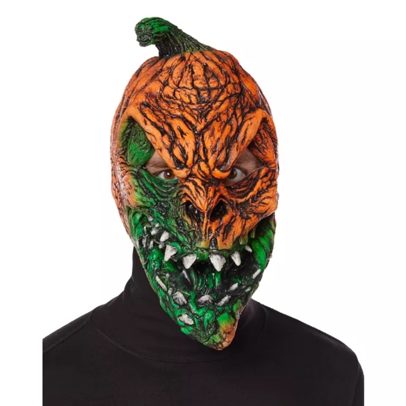 UV Light Reactive Pumpkin Half Mask  ONE SIZE FITS MOST