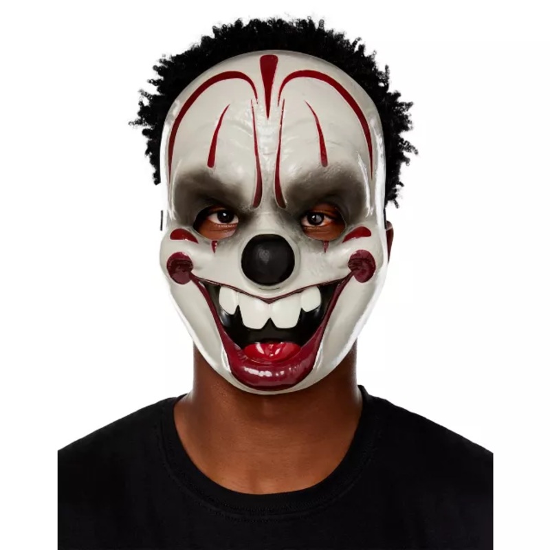 Vintage Scary Clown Half Mask MULTI-COLOR ONE SIZE FITS MOST