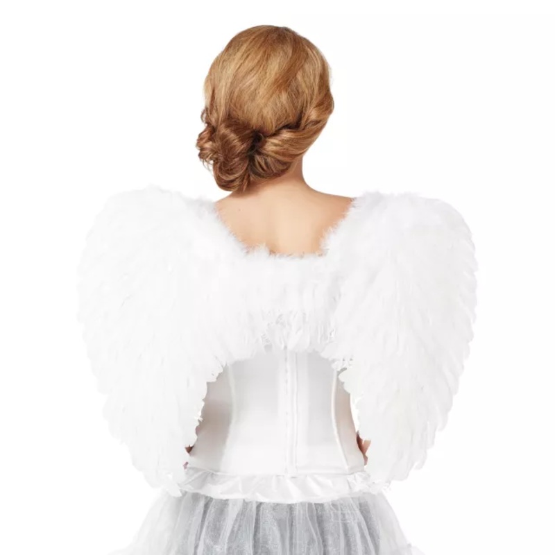 White Faux Feather Wings WHITE ONE SIZE FITS MOST