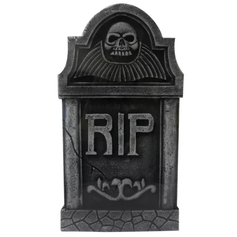 16 Inch RIP Skull Tombstone  No Size