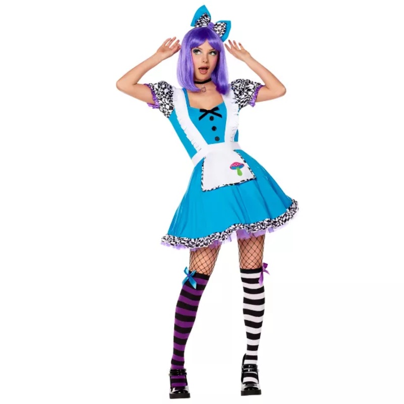 Adult Alice Down the Rabbit Hole Costume BLUE ADULT EX SMALL