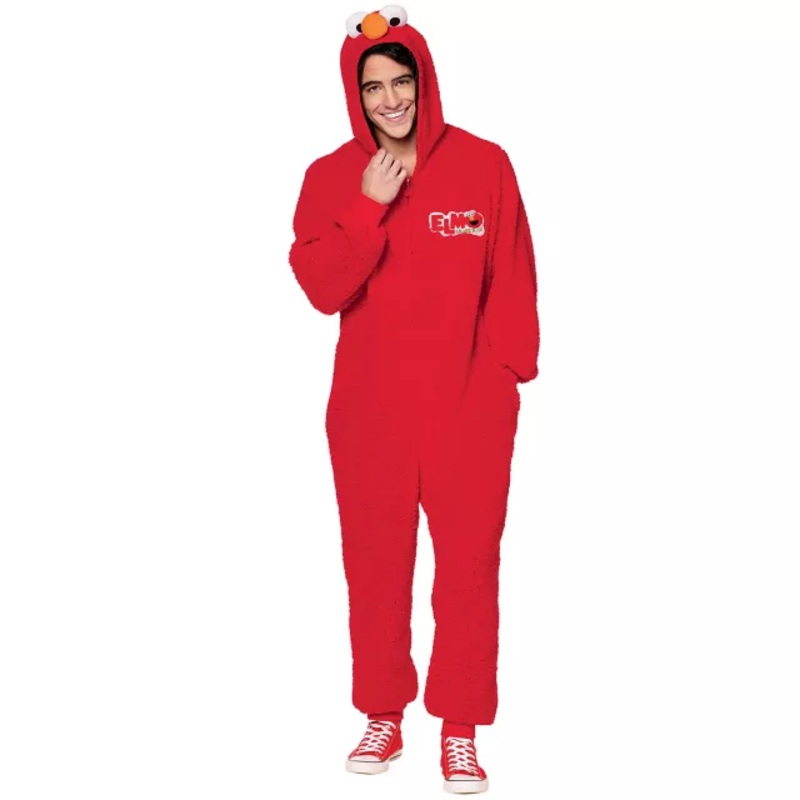 Adult Elmo Jumpsuit Costume - Sesame Street RED EXTRA SMALL/SMA