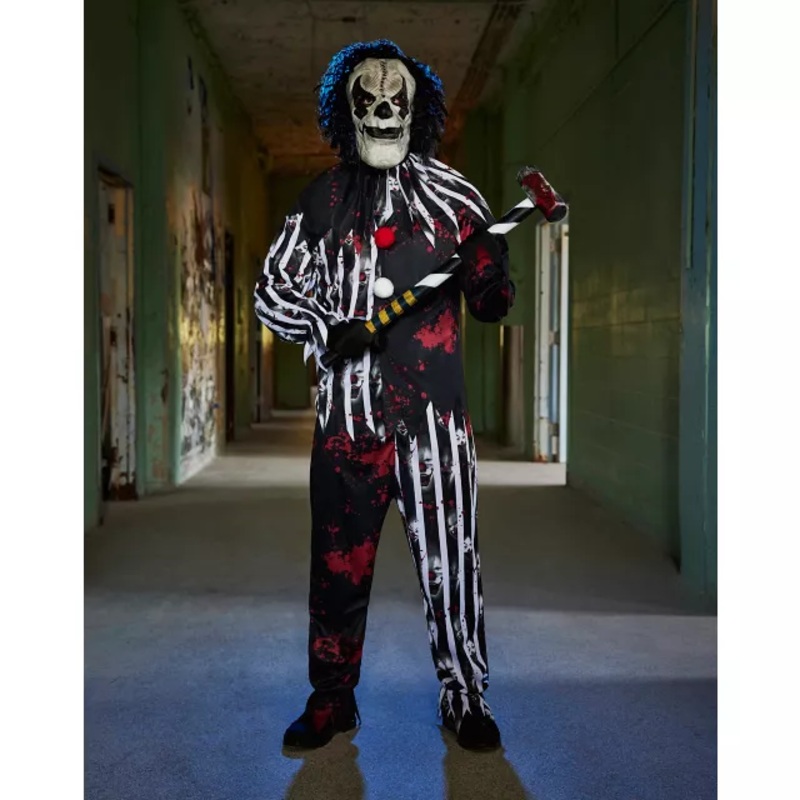 Adult Freakshow Clown Costume MULTI-COLOR ADULT MEDIUM