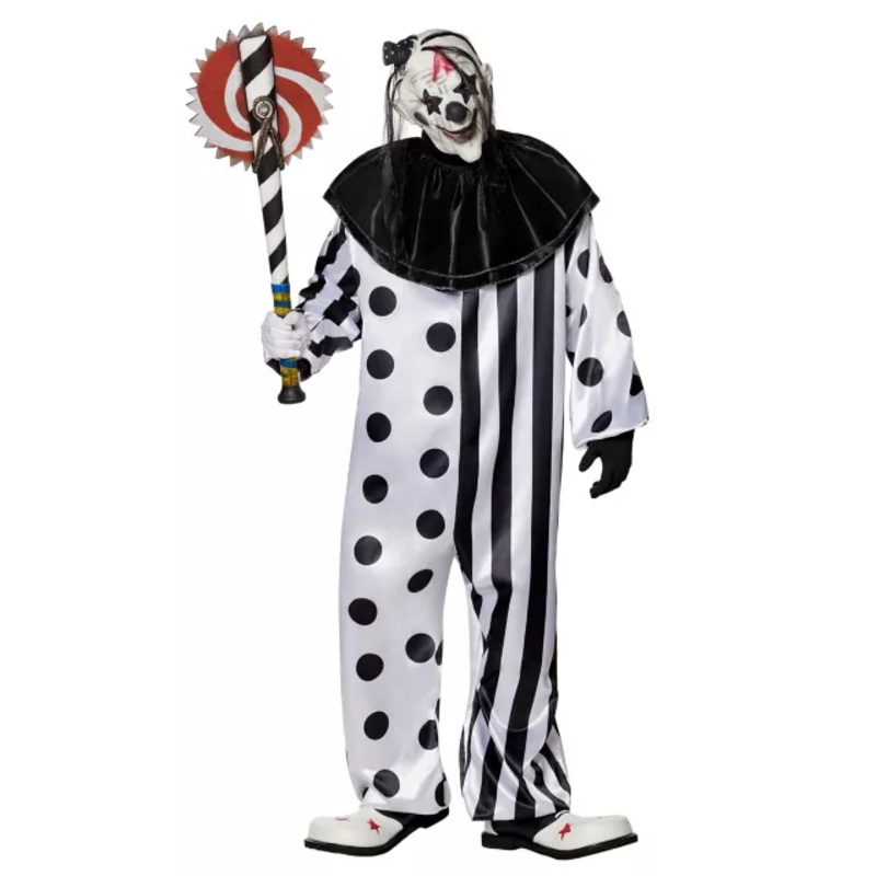Adult Killer Clown Plus Size Costume BLACK AND WHITE 2X
