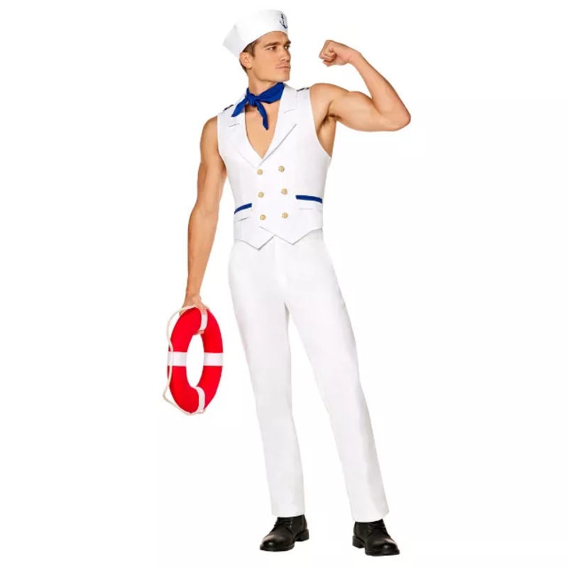 Adult Sailor Costume BLUE / WHITE ADULT SMALL
