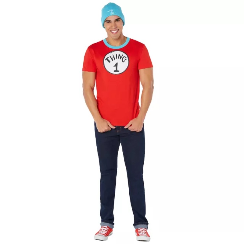 Adult Thing 1 and Thing 2 Costume Kit  Dr. Seuss RED ADULT MEDIUM