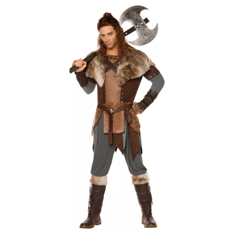 Adult Viking King Costume BROWN ADULT SMALL