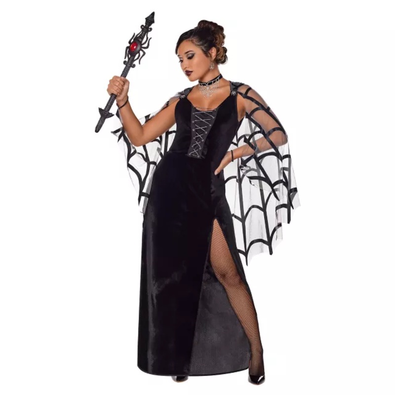 Adult Web of Lies Widow Dress Costume BLACK ADULT SMALL