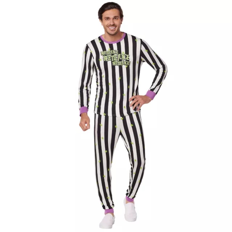 Beetlejuice Pajama Set MULTI-COLOR ADULT EX SMALL
