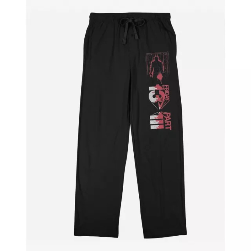 Friday the 13th Part III Lounge Pants BLACK ADULT SMALL