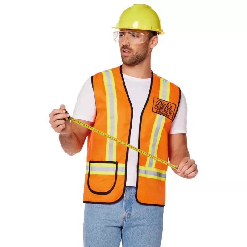 Funny Construction Worker Costume Kit YELLOW SMALL/MEDIUM